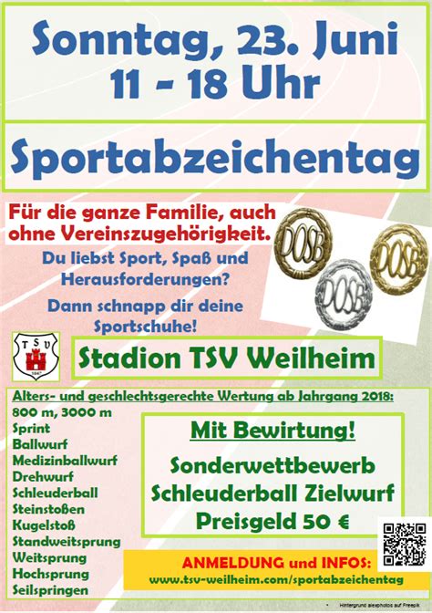 Infos Zum Sportabzeichen Im TSV Weilheim 2024 TSV 1847 Weilheim E V