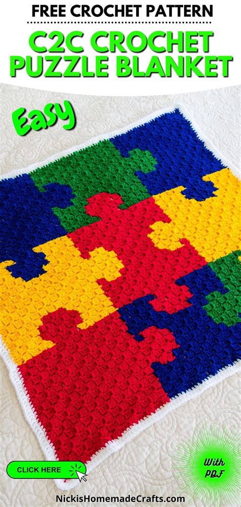 Free Crochet Puzzle C2C Blanket Pattern Crochet C2c Pattern C2c