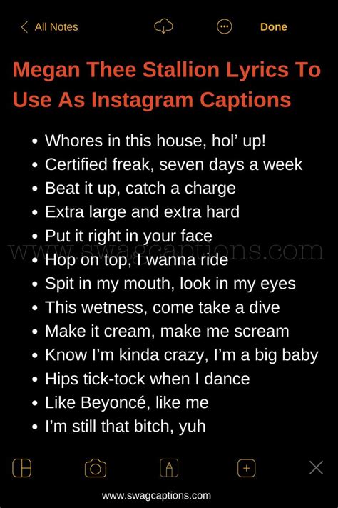 Megan Thee Stallion Lyrics To Use As Instagram Captions Bossbabe