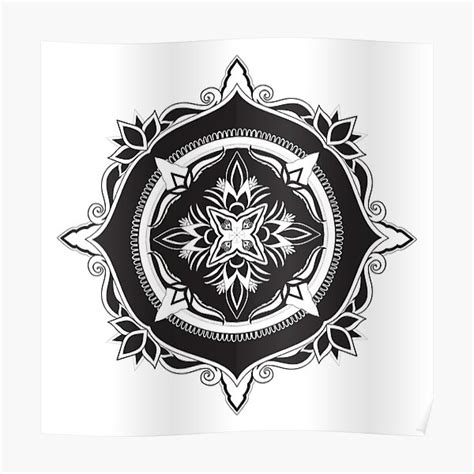 "Black and White Lotus Mandala" Poster for Sale by chrys-schwarz ...