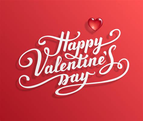 Valentines Hand Lettering Vector Stock Vector Illustration Of