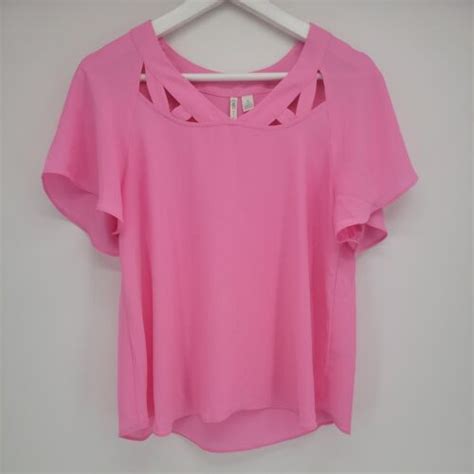 Womens Cato Est Plain Pink Blouse Size S Cute Gem