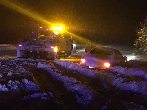 Car Accident At Night In Snow