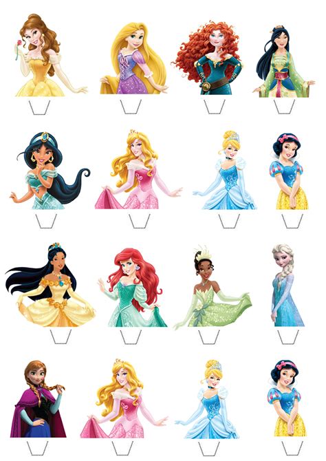 Disney Princesses Edible Wafer Stand Up Cupcake Toppers Set Of Dd