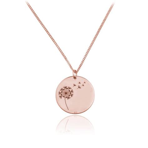 Srebrny Naszyjnik Dmuchawiec Grawer Rose Gold Lian Art W Krainie