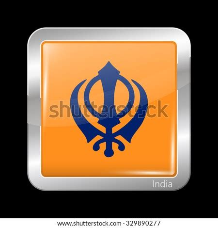 India Nishan Sahib Variant Flag Metal Stock Vector 329890229 - Shutterstock