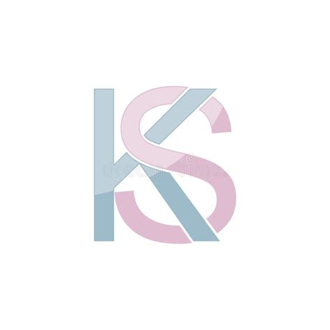 Initial Ks Letter Logo Design Isolated On White Background Stock Vector