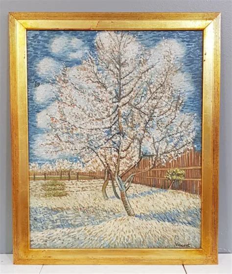 ANCIENNE HUILE SUR Toile De Van Gogh 1876 Avec Cadre A La Feuille D Or