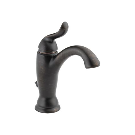 Delta Linden Single Hole 1 Handle Mid Arc Bathroom Faucet In Bronze With Lever Handle The Home