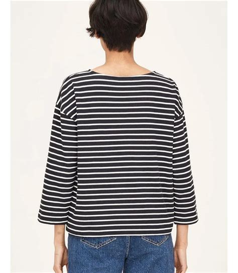 Navy Fairtrade Organic Cotton Breton Top Woolovers Uk