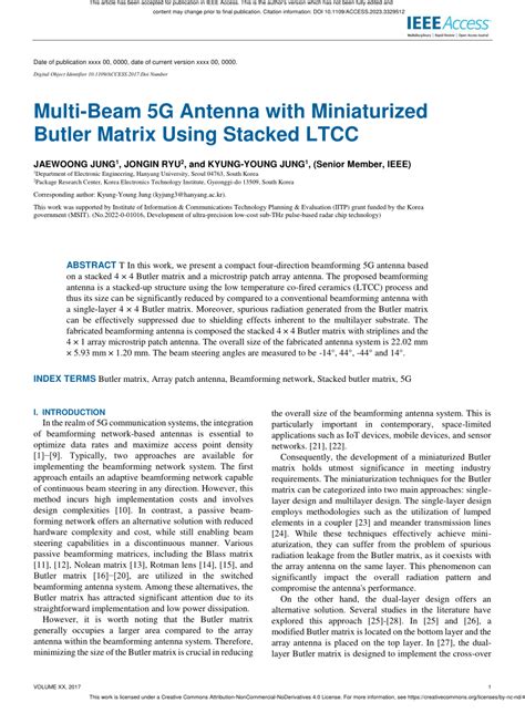 Pdf Multi Beam G Antenna With Miniaturized Butler Matrix Using