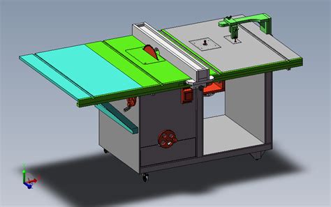 木工台锯solidworks 2016模型图纸下载 懒石网