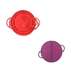 1 SET Silicone Collapsible Colanders Strainer Set 1 PCS 10 Foldable