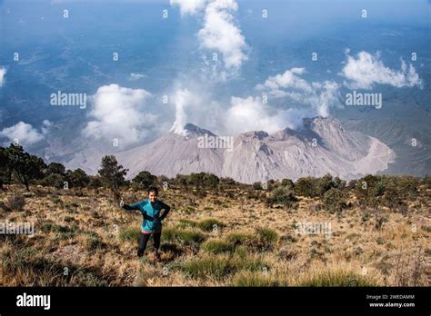 Santiaguito Lava Dome Erupting Off Santa Maria Volcano Quetzaltenango