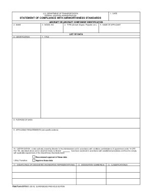 Fillable Online Faa Form Statement Of Compliance With