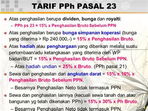 Tarif Pph Newstempo