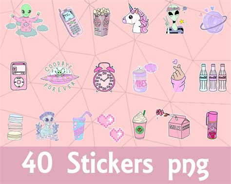 Stickers Png Clip Art tumblr Aesthetic Stickers - Etsy Finland