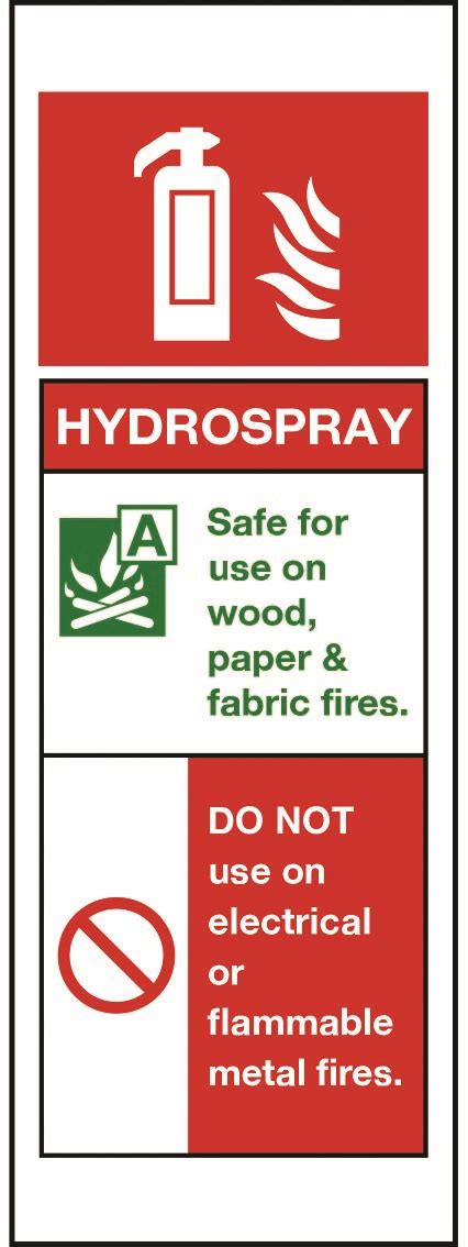 Hydrospray Fire Extinguisher Sign Aura Sign Shop