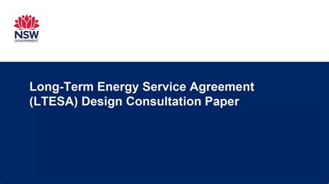 Long Term Energy Service Agreements Design Paper Online Consultation