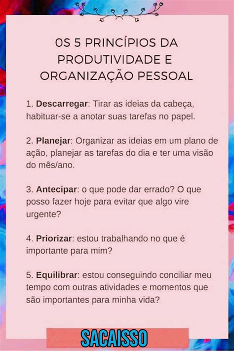 Princ Pios Da Produtividade E Organiza O Pessoal Em