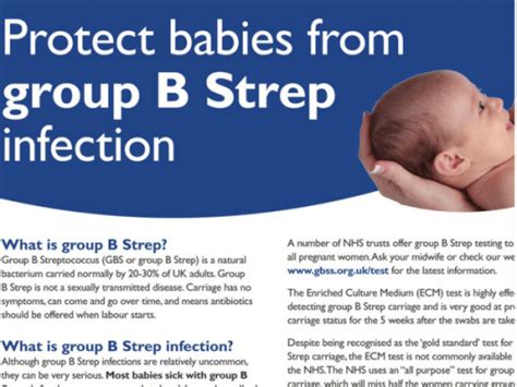 Leaflet Group B Streptococcus In Pregnancy And Newborn Babies Joint