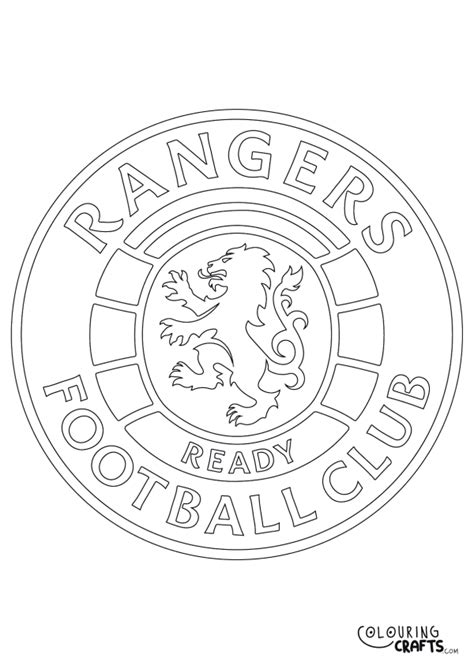 Rangers Football Badge Printable Colouring Page Colouring Crafts