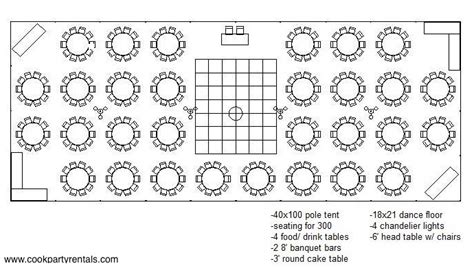 40 x 100 Tent Layout - Cook Party Rentals