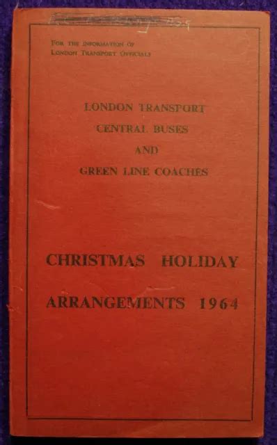 London Transport Central Buses Green Line Coach Timetable Christmas