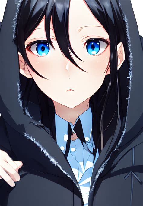 Anime Girl With Long Hair And Blue Eyes