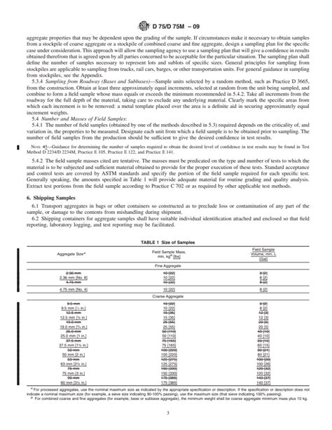 Astm D D M Standard Practice For Sampling Aggregates