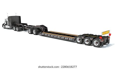 Semi Truck Lowboy Platform Trailer 3d Stock Illustration 2280618275 ...