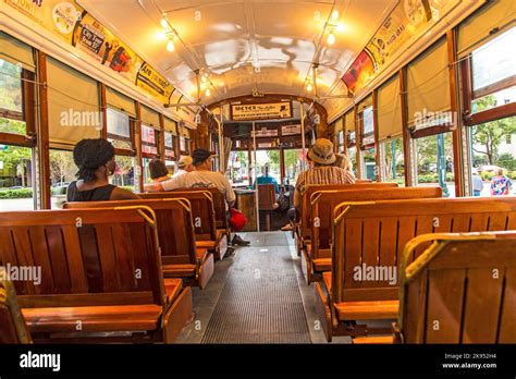 NEW ORLEANS JULY 17 People Travel With The Famous Old Street Car St