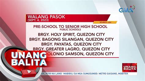 Walang Pasok As Of 6 15 AM September 4 2023 UB YouTube