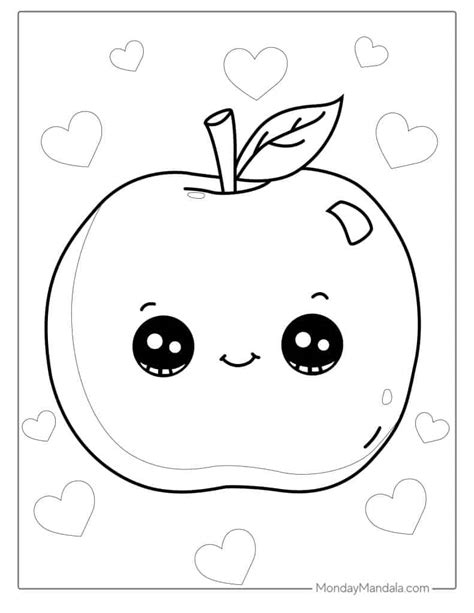 Apple Core Coloring Pages