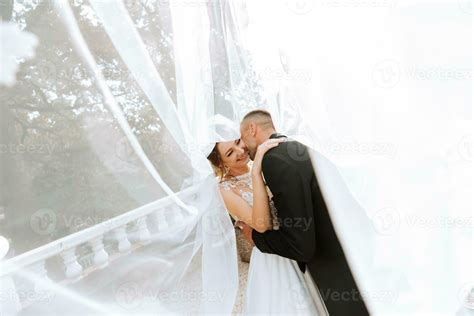 Gorgeous Happy Luxurious Brunette Bride And Elegant Stylish Groom
