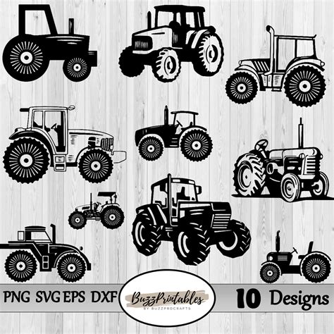 Tractor Bundle Svg Tractor Svg Tractor Silhouette Farm Etsy