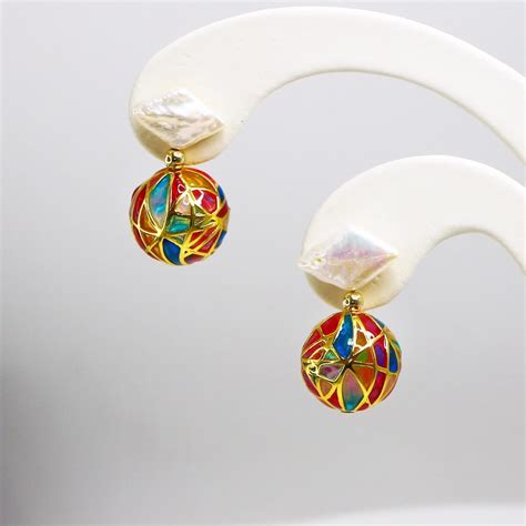NRP Sterling Silver Hot Air Balloon Enamel Antique Stud Earrings At StDibs Hot Air