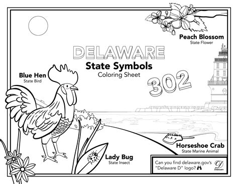 Delaware State Flag Coloring Page