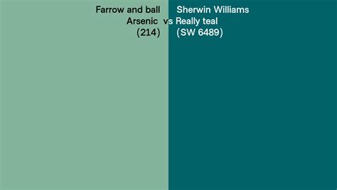 Farrow And Ball Arsenic 214 Vs Sherwin Williams Really Teal SW 6489