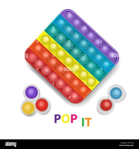 Popit And Simple Dimple Colorful Rainbow Fidget Sensory Antistress Toy