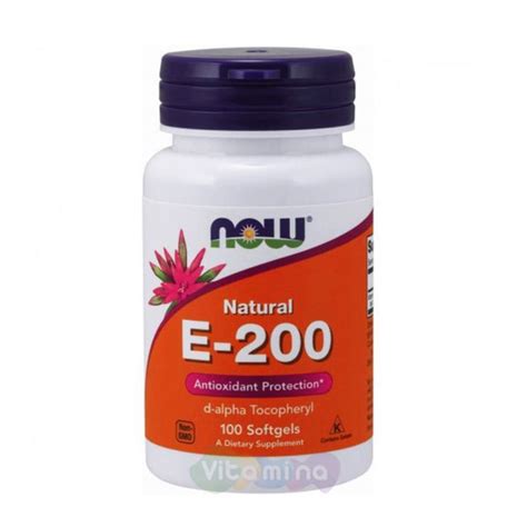 Now Foods Витамин Е 200, 100 капс купить в интернет-магазине Vitamina ...