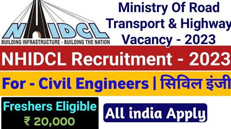 Nhidcl Recruitment Freshers Civil Engineering