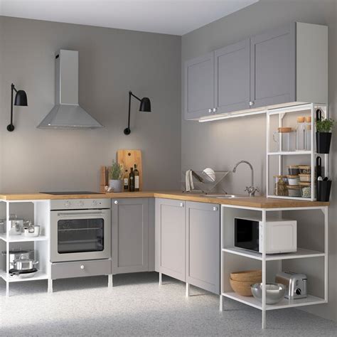 Enhet Corner Kitchen Whitegrey Frame Ikea