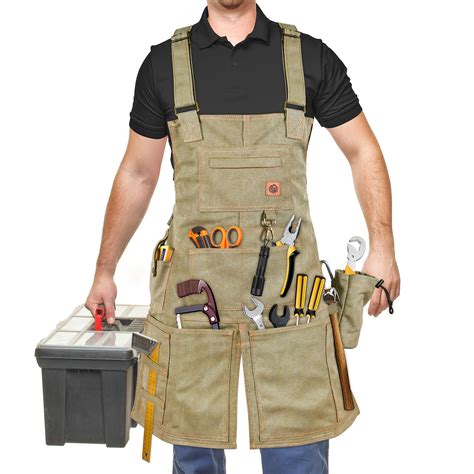 MAKALU Woodworking Apron Camping Apron Tool Apron With Shoulder Straps