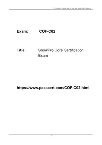 Snowpro Core Certification Cof C Dumps