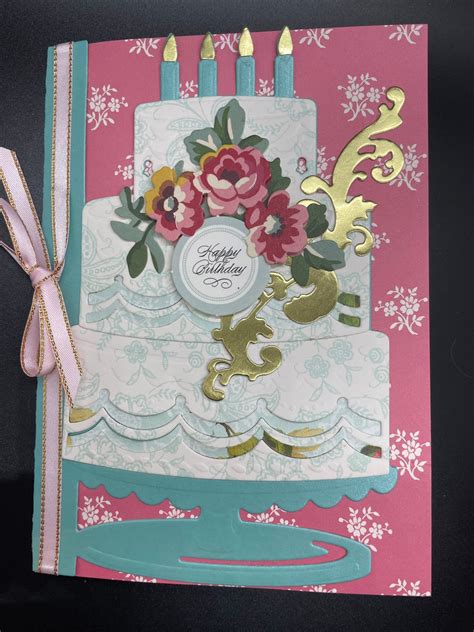 Handmade Anna Griffin Layered Birthday Cake Greeting Card Etsy