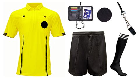 E136150 Mens Soccer Referee Jersey Short Complete Kit