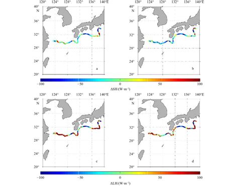 Spatial Distribution Of Differences In Sensible Heat Flux Sh Between