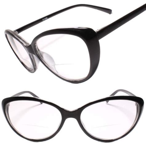 Womens Cat Eye Designer Retro Fashion Black Bifocal 300 Reading Reader Glasses Ebay