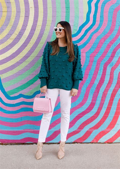 Lilly Pulitzer Kippa Emerald Pom Pom Sweater Style Charade